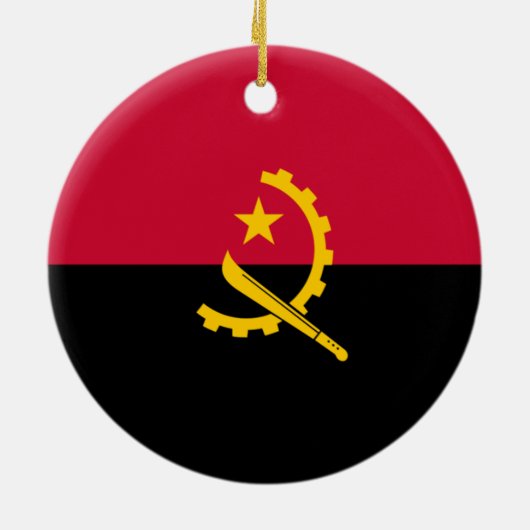 Vlag van Angola Keramisch Ornament (Achterkant)