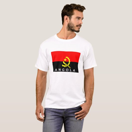vlag van angola - land - naam t-shirt (Voorkant volledig)