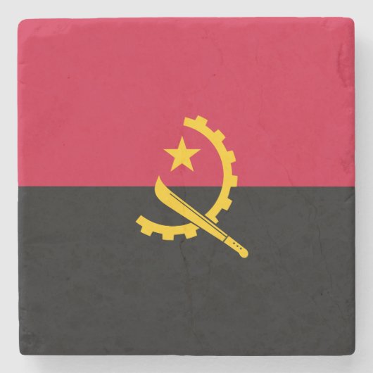 Vlag van Angola Stenen Onderzetter (Voorkant)