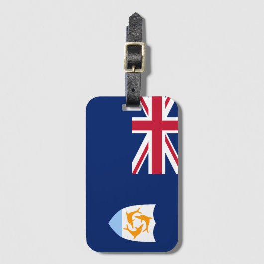 Vlag van Anguilla Bagagelabel (Voorkant (verticaal))