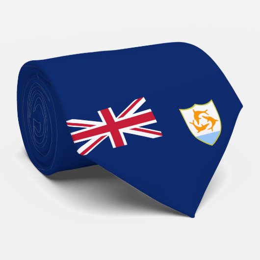Vlag van Anguilla (Caribisch gebied) Stropdas (Opgerold)