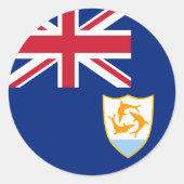 Vlag van Anguilla Ronde Sticker (Voorkant)