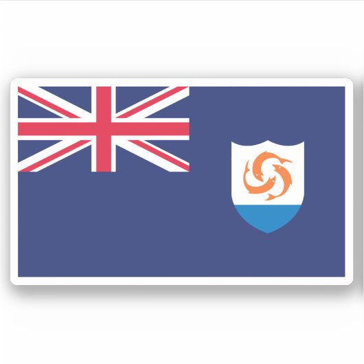 Vlag van Anguilla Sticker (Voorkant)