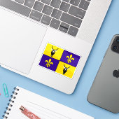 Vlag van Antananarivo, Republiek Madagaskar Sticker (Laptop met iPhone)