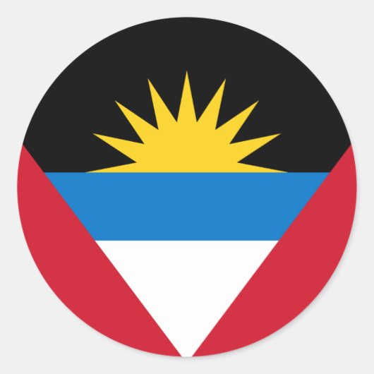 Vlag van Antigua en Barbuda, Antiguan Barbudan Ronde Sticker (Voorkant)