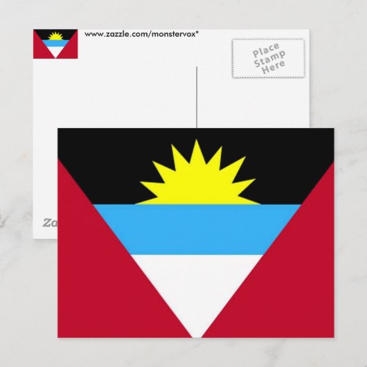 Vlag van Antigua en Barbuda Briefkaart (Voorkant / Achterkant)