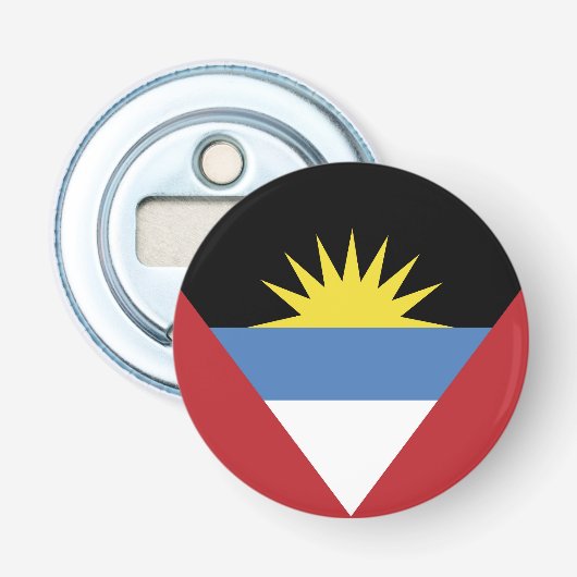 vlag van Antigua en Barbuda Button Flesopener (Voorkant)