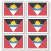 Vlag van Antigua en Barbuda Collectie pack van 6 Sticker (Voorkant)