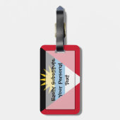 Vlag van Antigua en Barbuda Easy ID Bagagelabel (Achterkant verticaal)