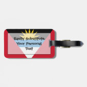 Vlag van Antigua en Barbuda Easy ID Bagagelabel (Achterkant horizontaal)
