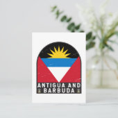 Vlag van Antigua en Barbuda Emblem Verstoorde Vint Briefkaart (Staand voorkant)