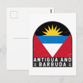 Vlag van Antigua en Barbuda Emblem Verstoorde Vint Briefkaart (Voorkant / Achterkant)