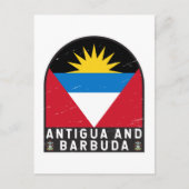 Vlag van Antigua en Barbuda Emblem Verstoorde Vint Briefkaart (Voorkant)