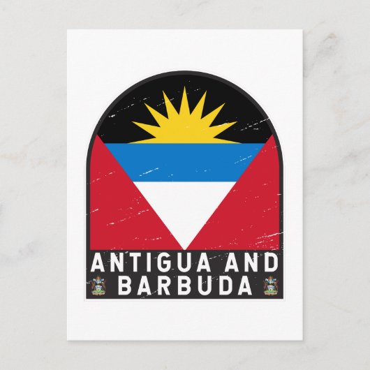 Vlag van Antigua en Barbuda Emblem Verstoorde Vint Briefkaart (Voorkant)
