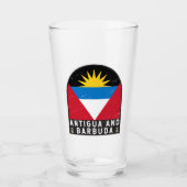 Vlag van Antigua en Barbuda Emblem Verstoorde Vint Glas (Voorkant)