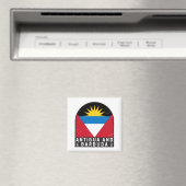 Vlag van Antigua en Barbuda Emblem Verstoorde Vint Magneet (Insitu (Vaatwasser))
