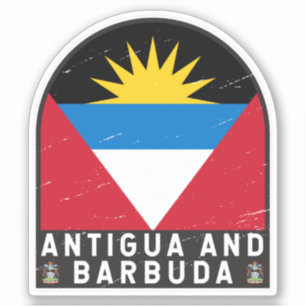 Vlag van Antigua en Barbuda Emblem Verstoorde Vint Sticker