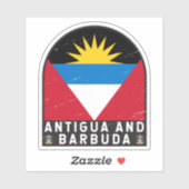 Vlag van Antigua en Barbuda Emblem Verstoorde Vint Sticker (Vel)