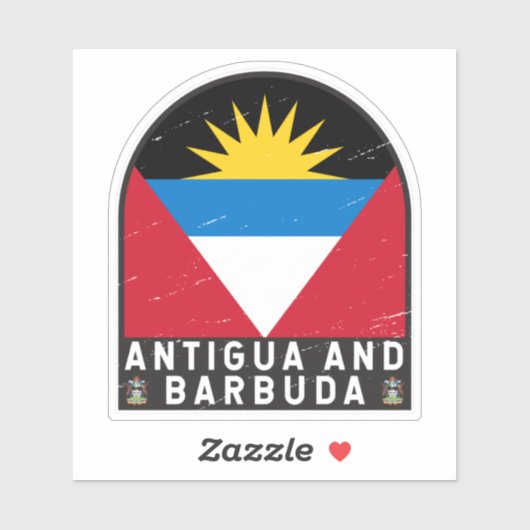 Vlag van Antigua en Barbuda Emblem Verstoorde Vint Sticker (Vel)