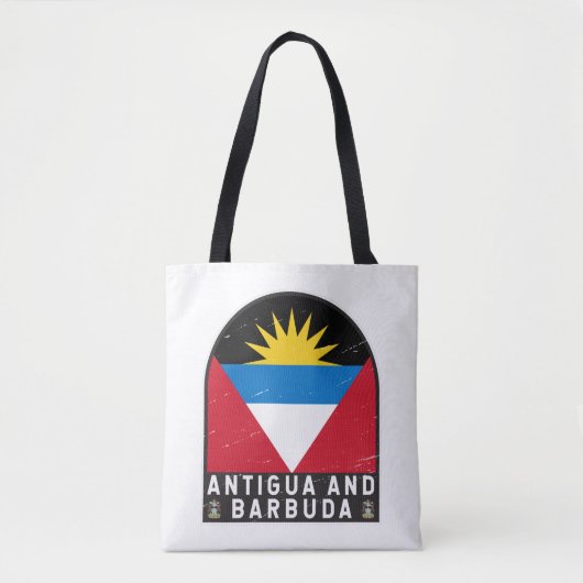 Vlag van Antigua en Barbuda Emblem Verstoorde Vint Tote Bag (Voorkant)