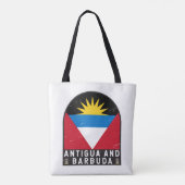 Vlag van Antigua en Barbuda Emblem Verstoorde Vint Tote Bag (Achterkant)