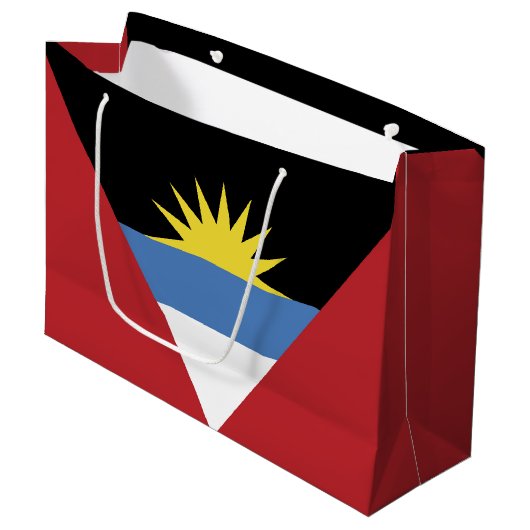 vlag van Antigua en Barbuda Groot Cadeauzakje (Voorkant Gekanteld)