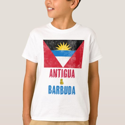 Vlag van Antigua en Barbuda Grunge/"Distress" Kijk T-shirt (Voorkant)