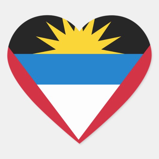 Vlag van Antigua en Barbuda Hart Sticker (Voorkant)