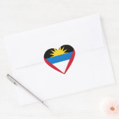 Vlag van Antigua en Barbuda Hart Sticker (Envelop)
