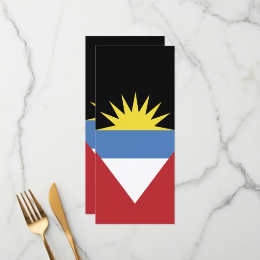 vlag van Antigua en Barbuda Menu (Voorkant / Achterkant in situ)