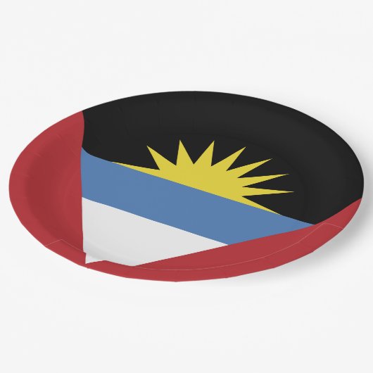 vlag van Antigua en Barbuda Papieren Bordje (Gekanteld)