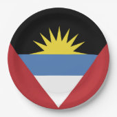 vlag van Antigua en Barbuda Papieren Bordje (Voorkant)