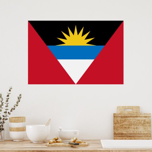 Vlag van Antigua en Barbuda Poster (Keuken)