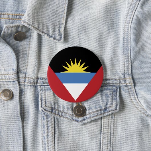 vlag van Antigua en Barbuda Ronde Button 7,6 Cm (In situ)