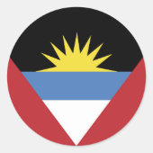 vlag van Antigua en Barbuda Ronde Sticker (Voorkant)