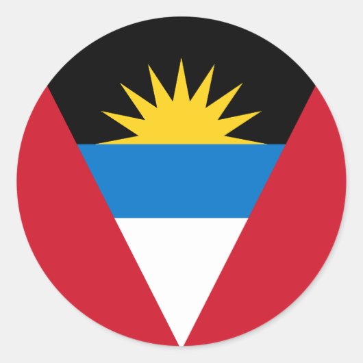 Vlag van Antigua en Barbuda Ronde Sticker (Voorkant)