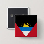 Vlag van Antigua en Barbuda Vierkante Button 5,1 Cm (Voorkant /achterkant)