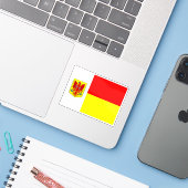 Vlag van Apeldoorn, Nederland Sticker (Laptop met iPhone)
