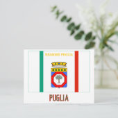 vlag van Apulië met naam Briefkaart (Staand voorkant)