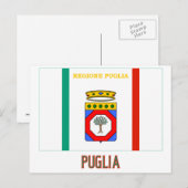 vlag van Apulië met naam Briefkaart (Voorkant / Achterkant)