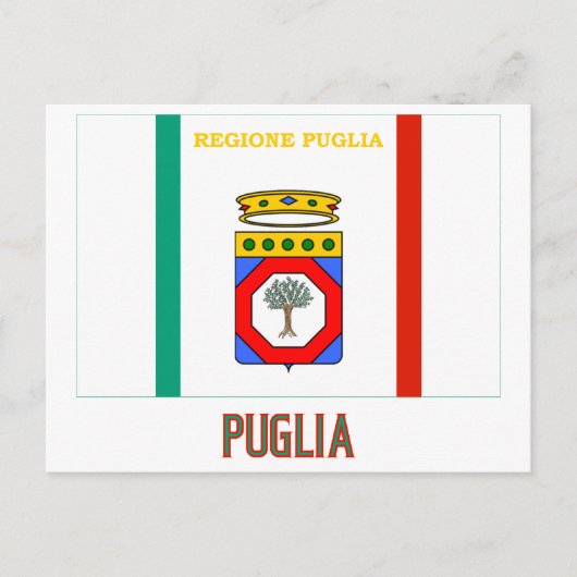 vlag van Apulië met naam Briefkaart (Voorkant)