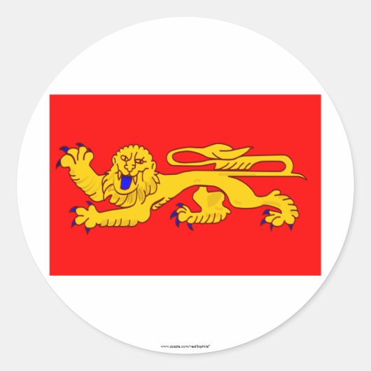 Vlag van Aquitanië Ronde Sticker (Voorkant)
