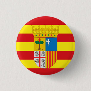 Vlag van Aragón (autonome gemeenschap) Spanje Ronde Button 3,2 Cm