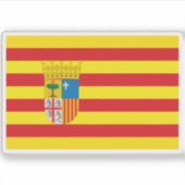 Vlag van Aragon Sticker (Voorkant)