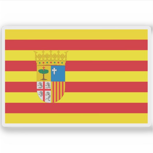 Vlag van Aragon Sticker (Voorkant)