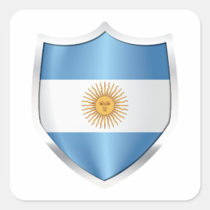 vlag van Argentina Silver Shield Vierkante Sticker