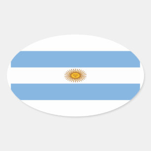 Vlag van Argentina Sticker (ovaal)
