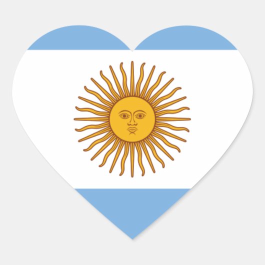 Vlag van Argentinië - Bandera de Argentinië Hart Sticker (Voorkant)