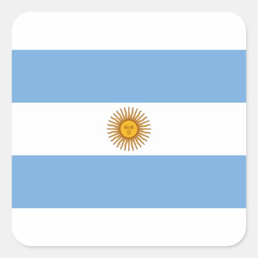 Vlag van Argentinië - Bandera de Argentinië Vierkante Sticker (Voorkant)