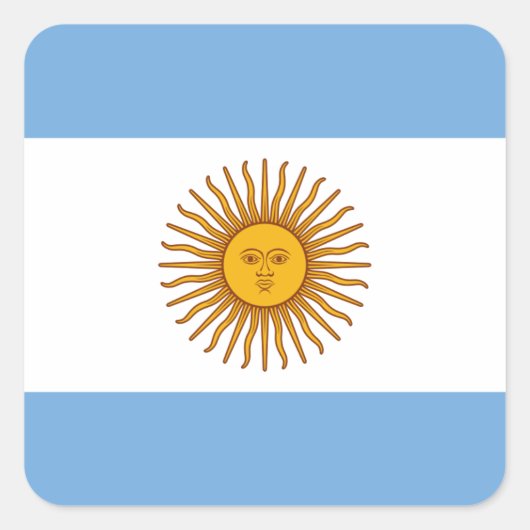 Vlag van Argentinië - Bandera de Argentinië Vierkante Sticker (Voorkant)